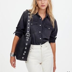 Madewell Studded Essential Medium Bucket Tote